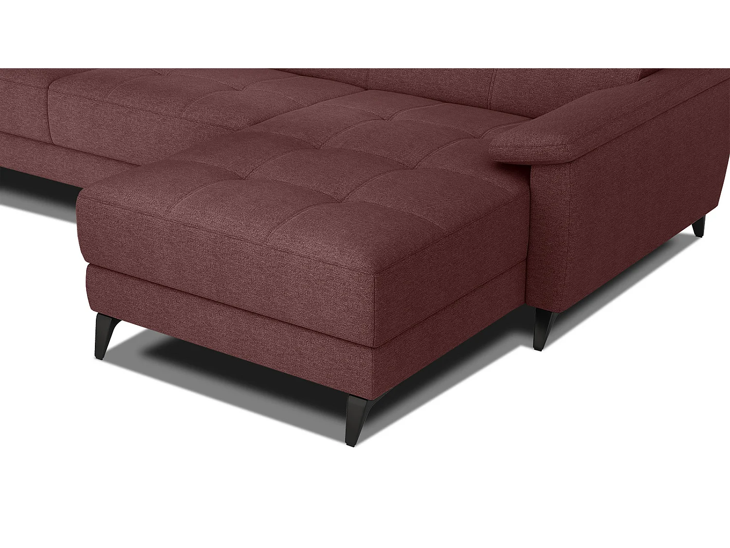 TAUNUS Ecksofa 4-Sitzer rechts mit verstellbare Kopfstützen, bordeaux