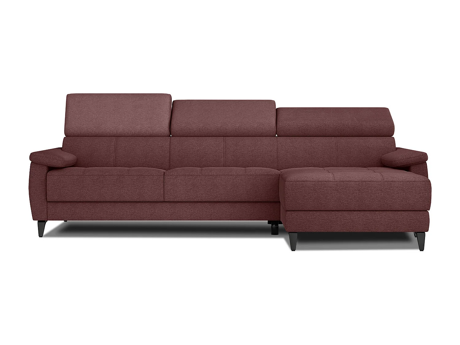 TAUNUS Ecksofa 4-Sitzer rechts mit verstellbare Kopfstützen, bordeaux