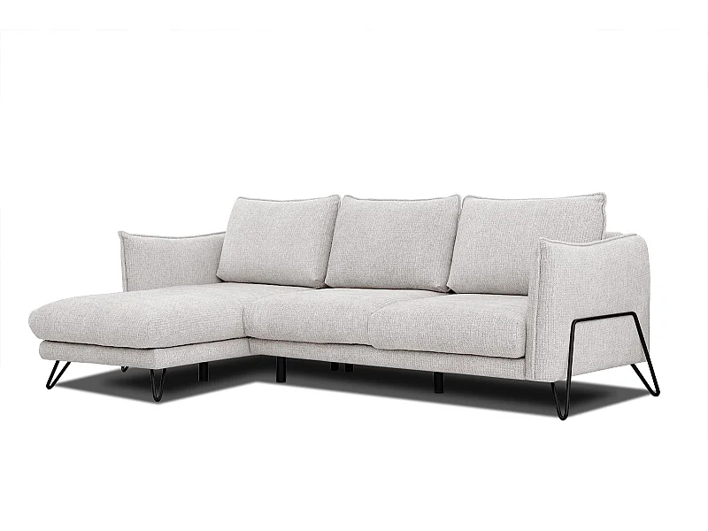 HOSTEN Ecksofa 4-Sitzer links, creme
