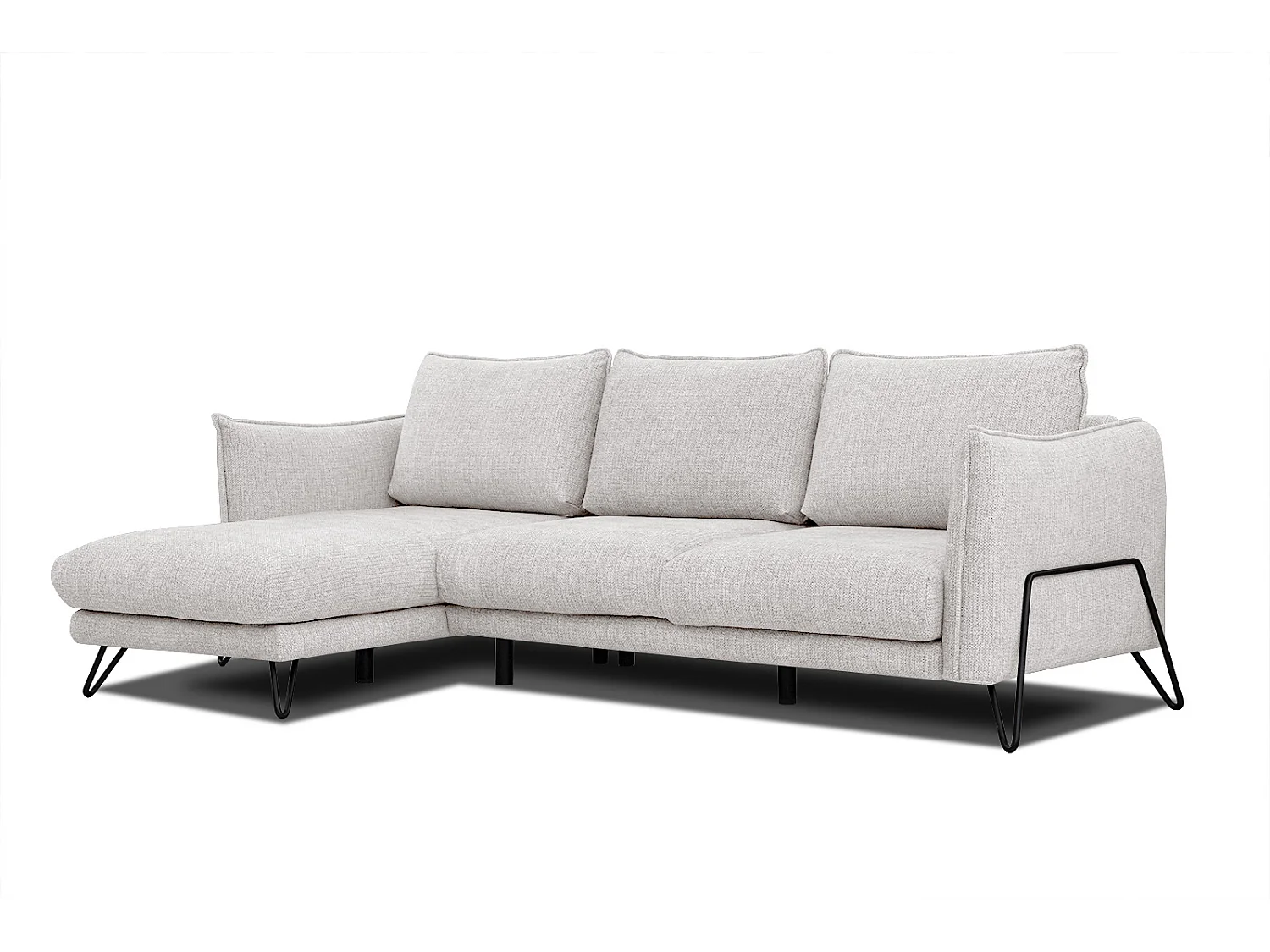 HOSTEN Ecksofa 4-Sitzer links, creme
