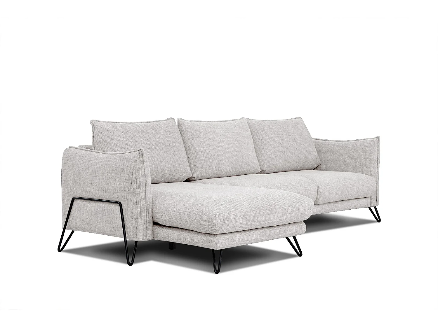 HOSTEN Ecksofa 4-Sitzer links, creme