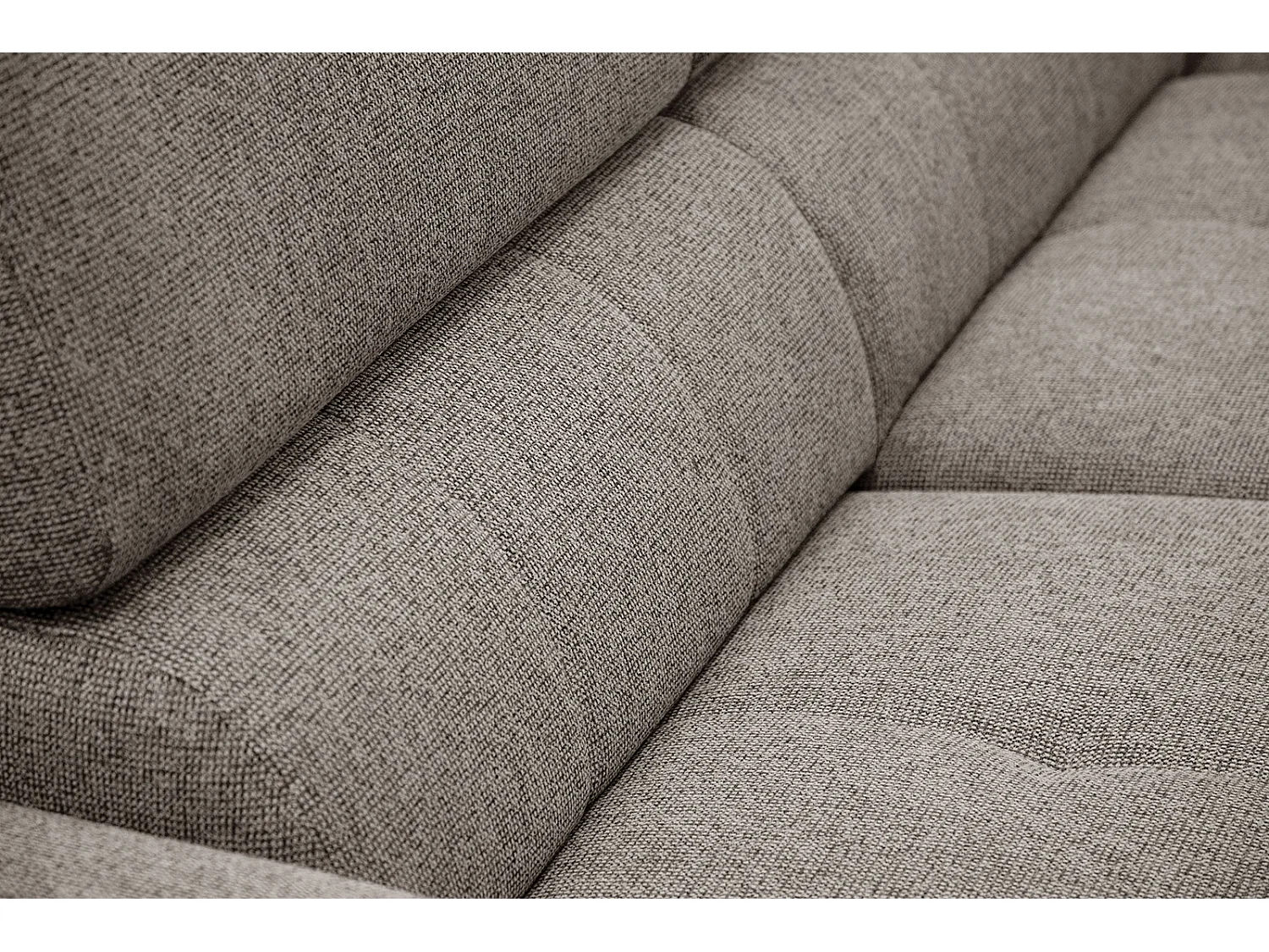 FIERO Ecksofa 5-Sitzer rechts mit verstellbare Kopfstützen, taupe