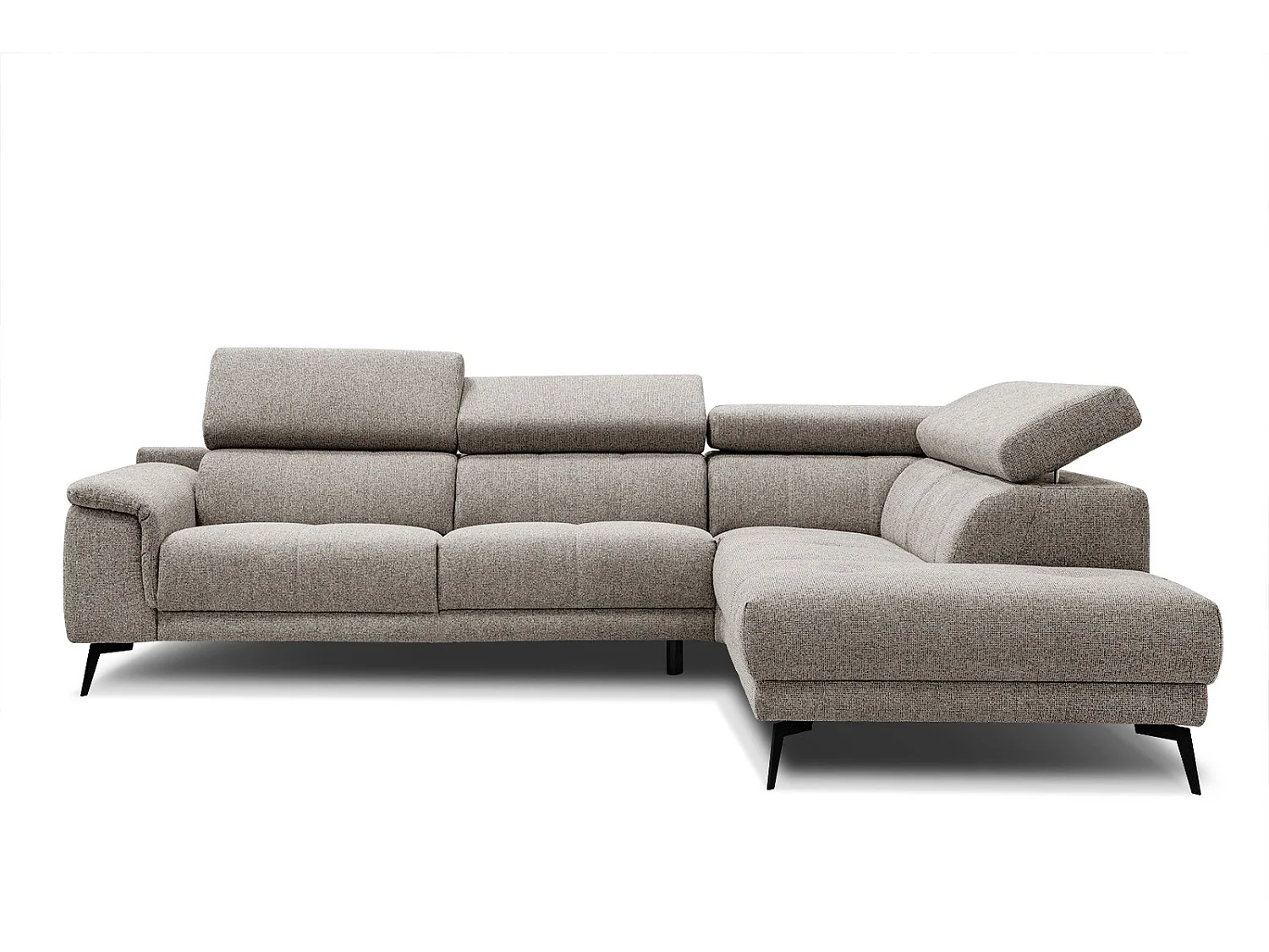 FIERO Ecksofa 5-Sitzer rechts mit verstellbare Kopfstützen, taupe