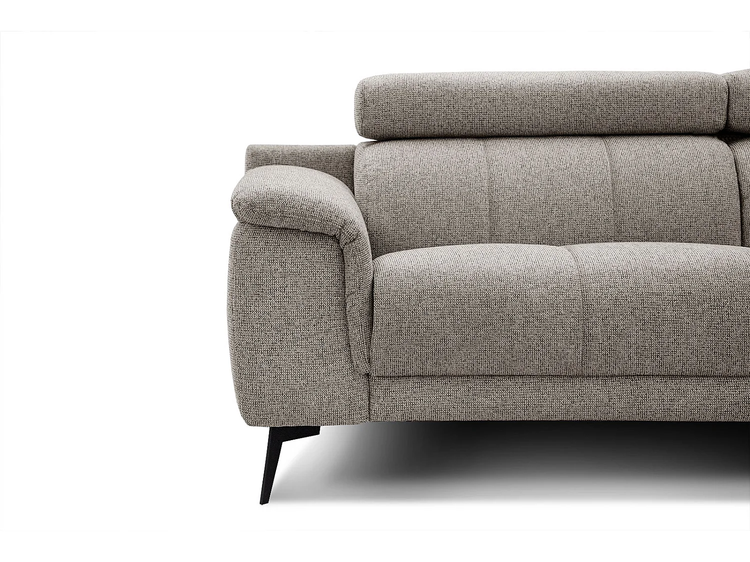 FIERO Ecksofa 5-Sitzer rechts mit verstellbare Kopfstützen, taupe