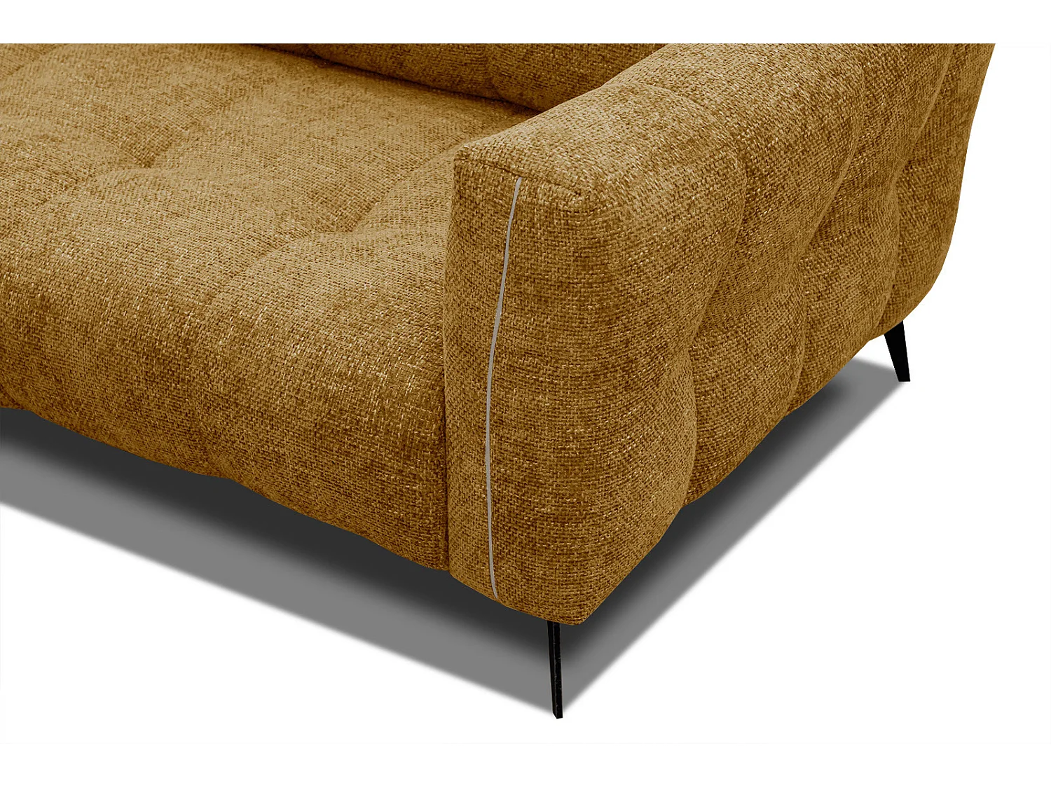 Canapé droit 3 places XXL tissu doré