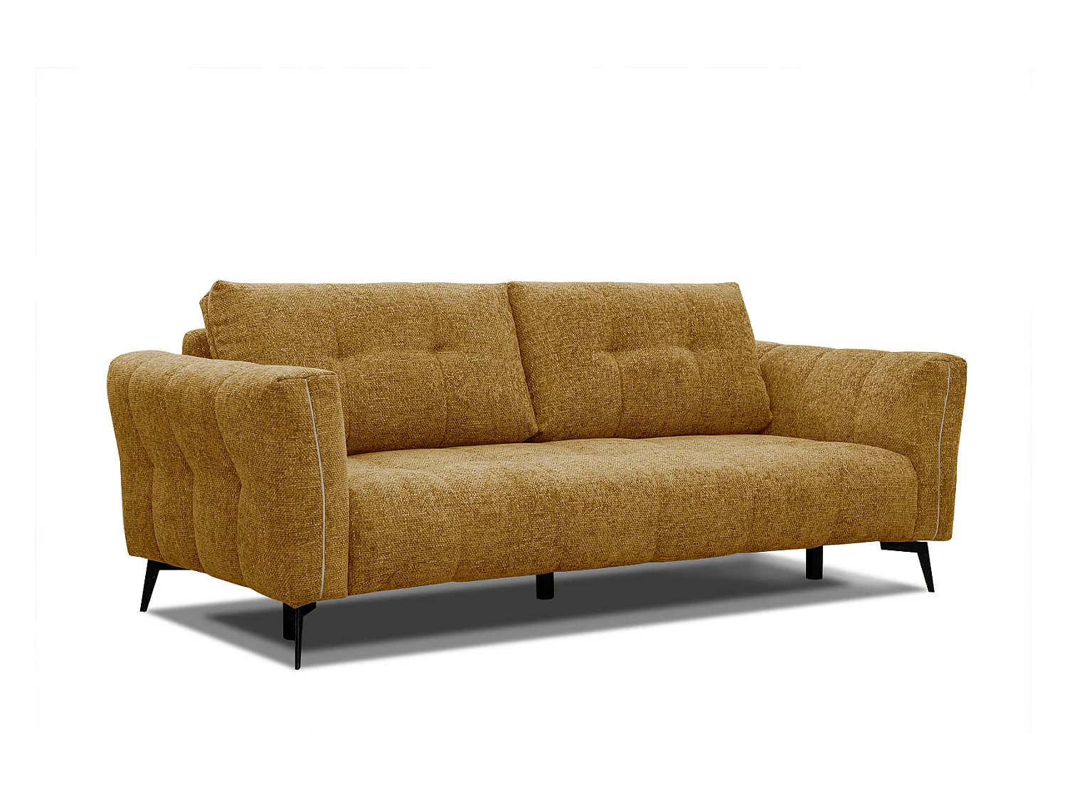Canapé droit 3 places XXL tissu doré