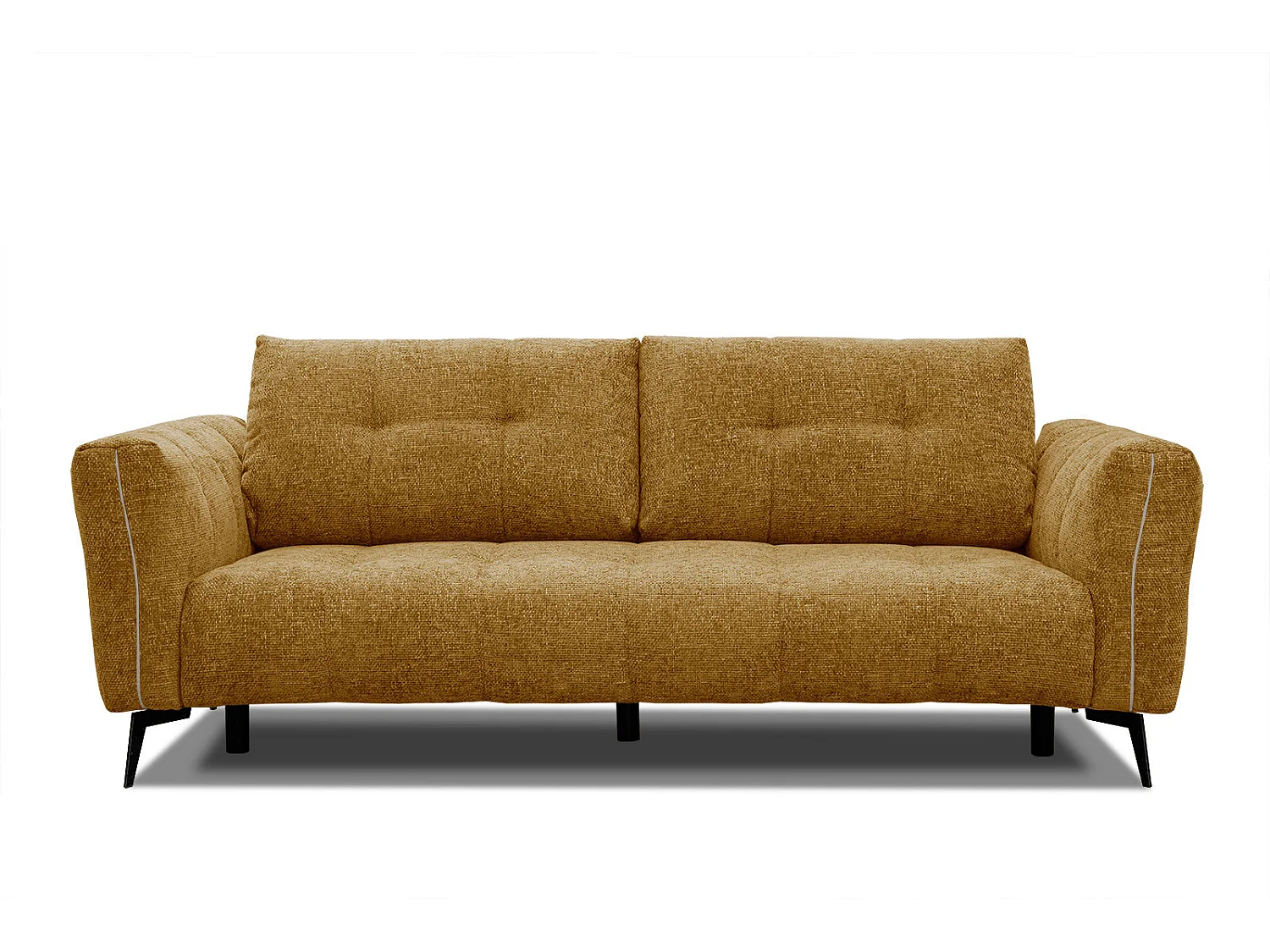 Canapé droit 3 places XXL tissu doré