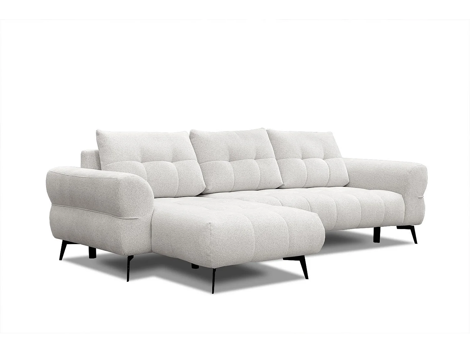 SALVINI Ecksofa 4-Sitzer links, perlweiß