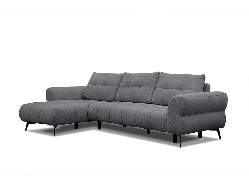 Canapé d'angle gauche Salvini 4 places tissu gris foncé