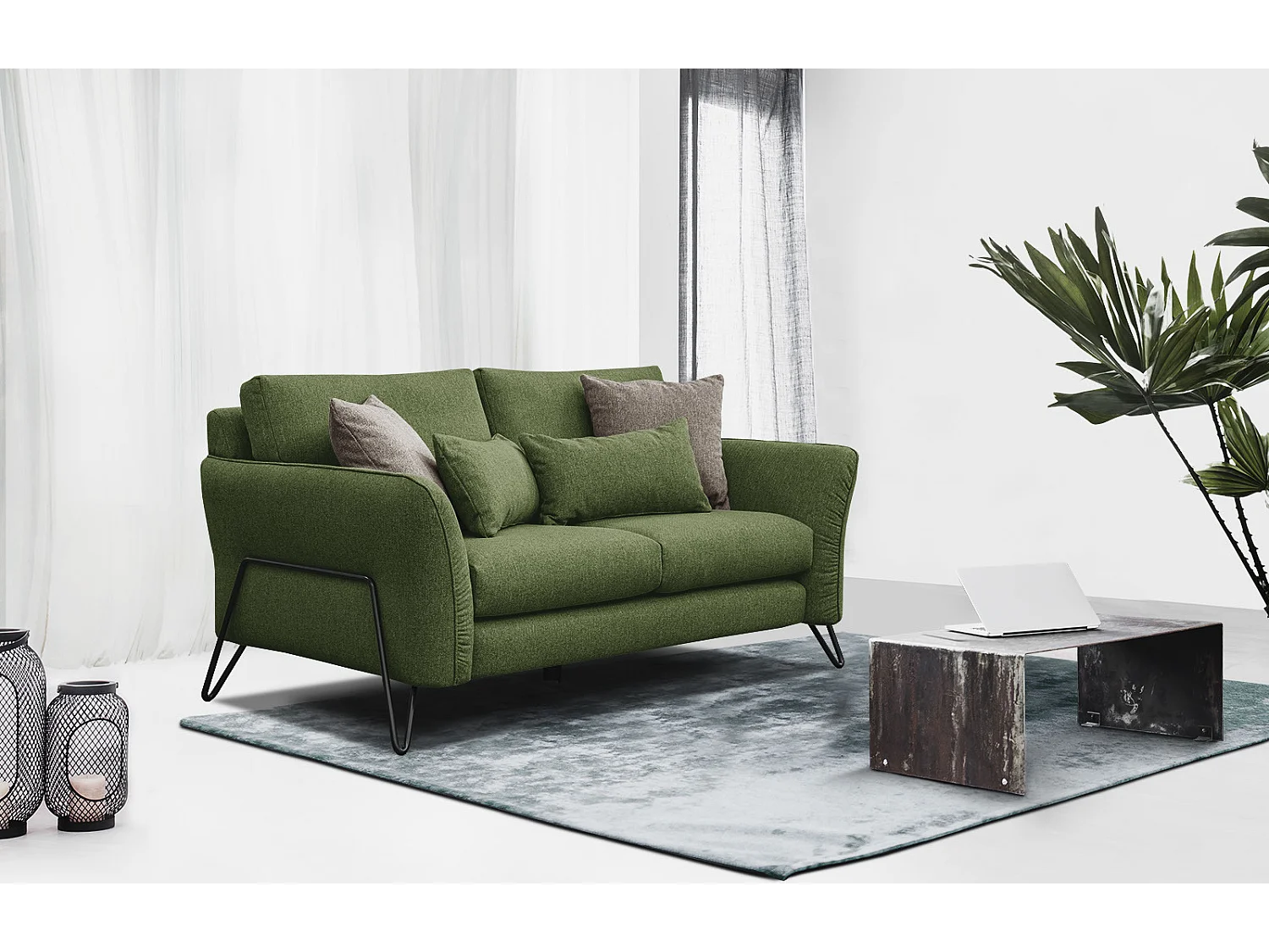 LOREM Sofa 2-Sitzer, olive