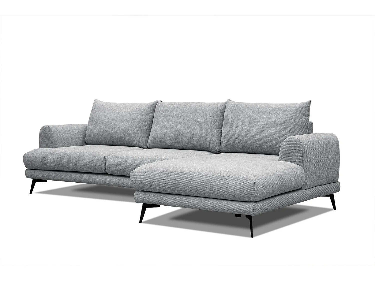 ADRIA Ecksofa 4-Sitzer rechts, silbergrau