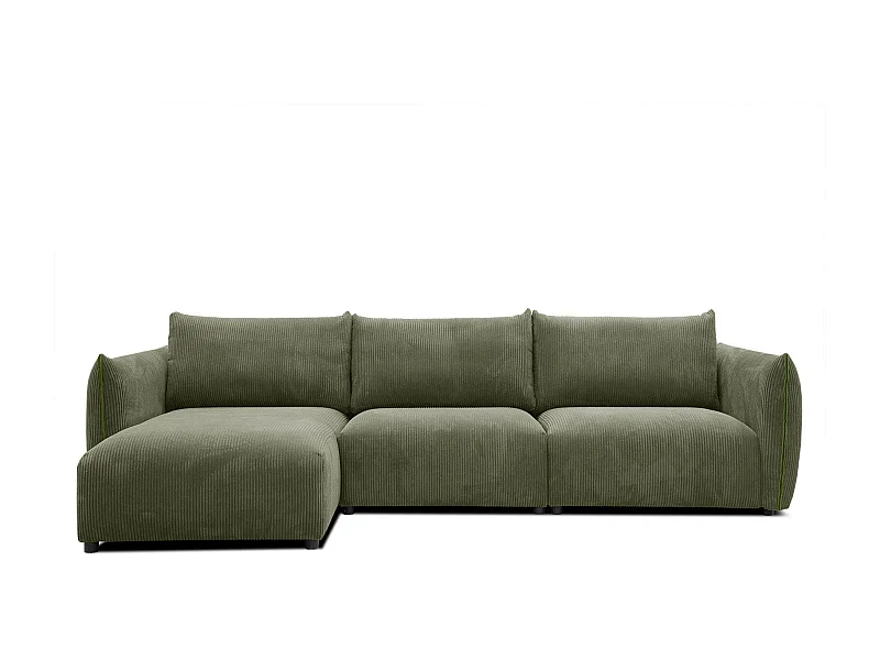 TAUER Ecksofa 5-Sitzer links, olive
