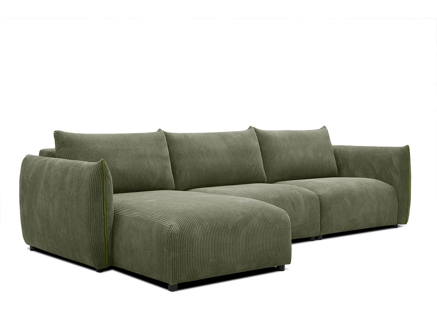 TAUER Ecksofa 5-Sitzer links, olive