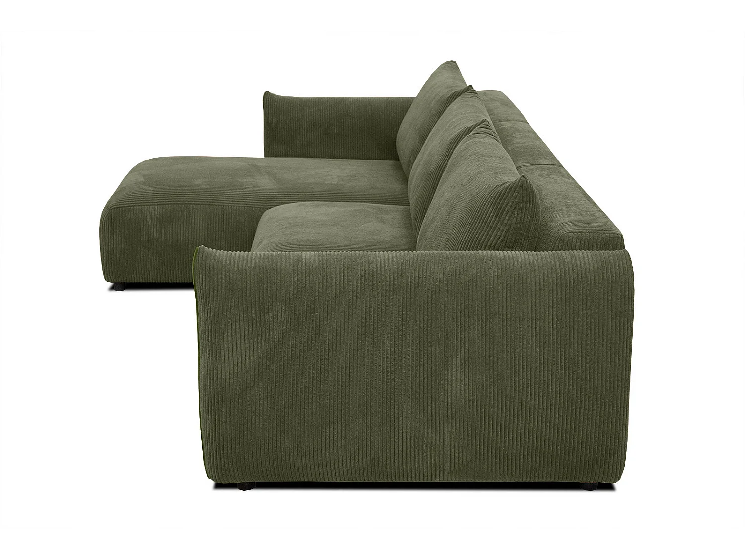 TAUER Ecksofa 5-Sitzer links, olive