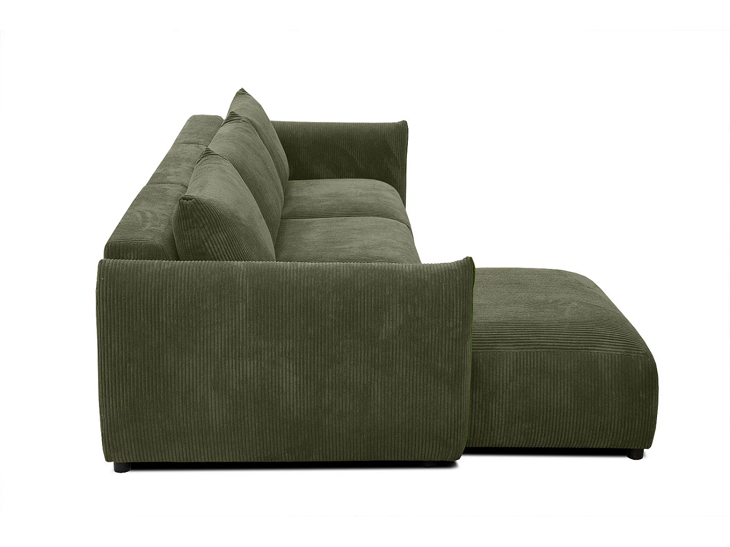 TAUER Ecksofa 5-Sitzer links, olive