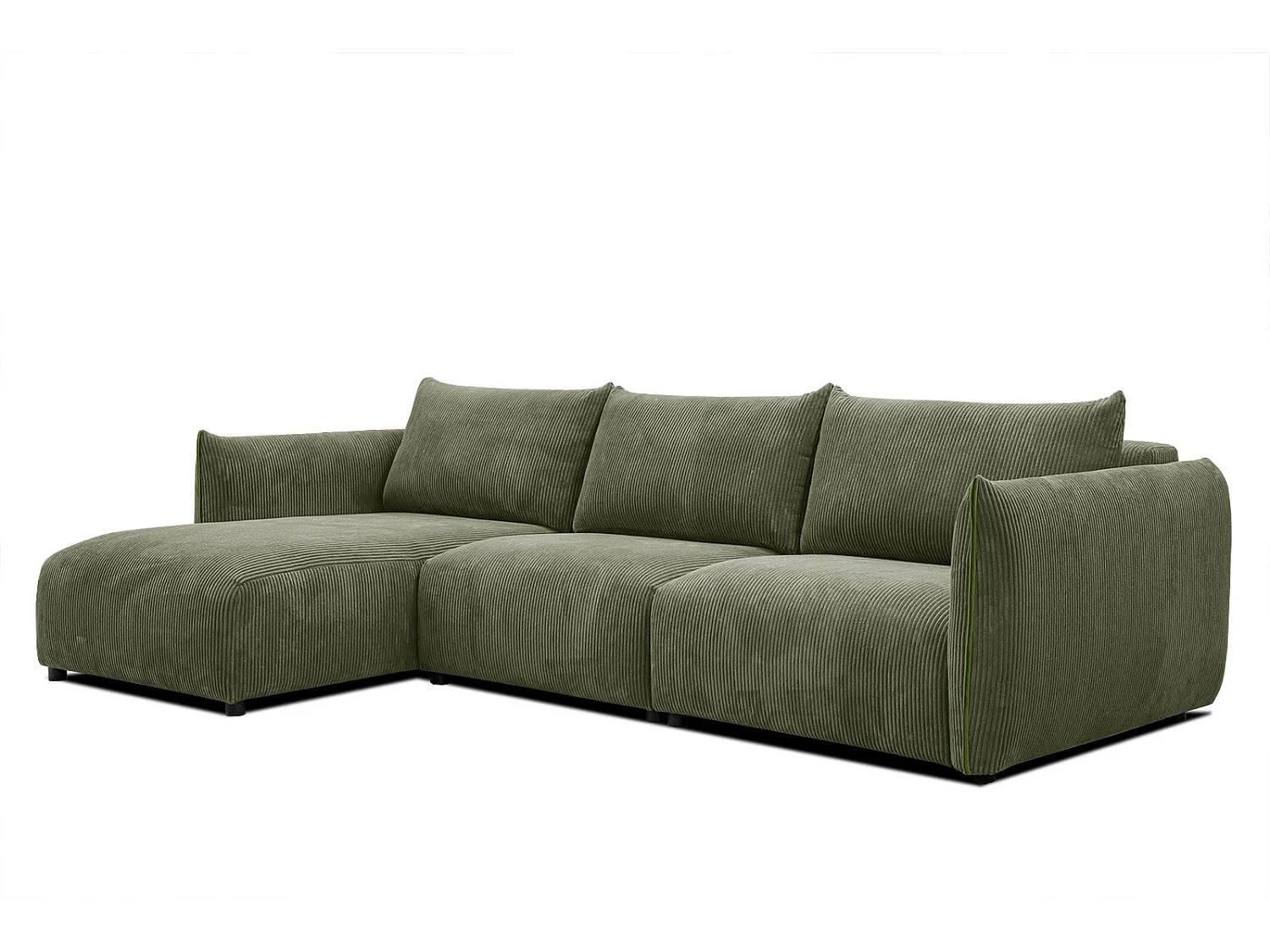 TAUER Ecksofa 5-Sitzer links, olive