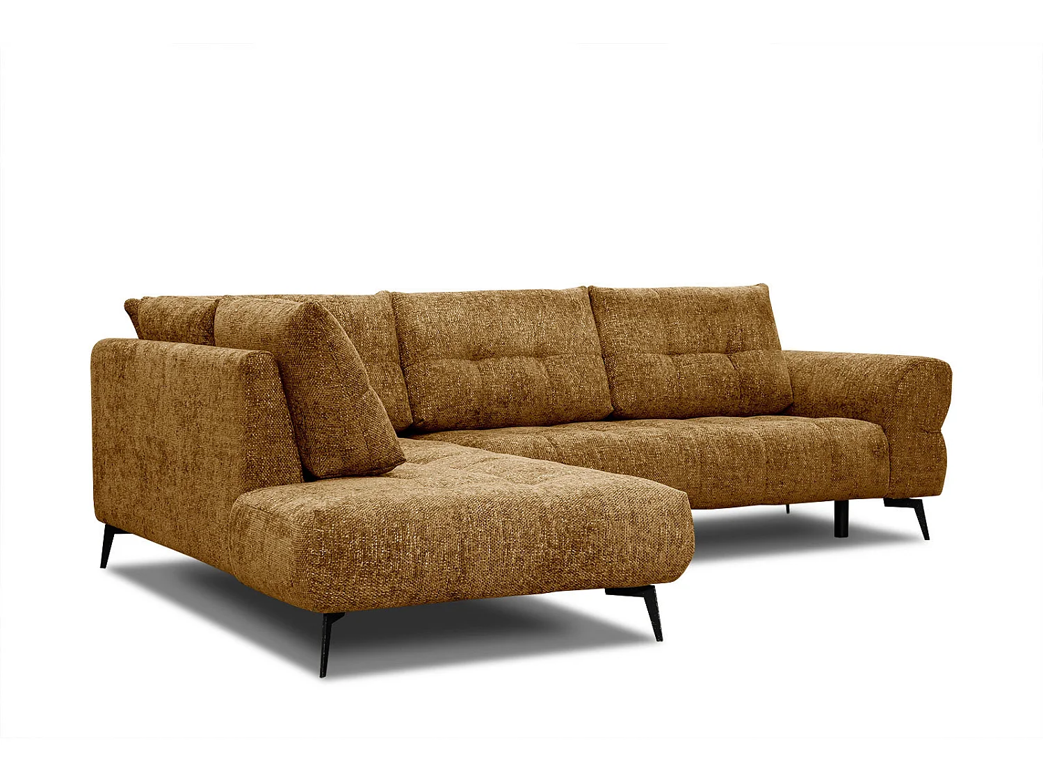 SALVINI Ecksofa 5-Sitzer links, senfgelb