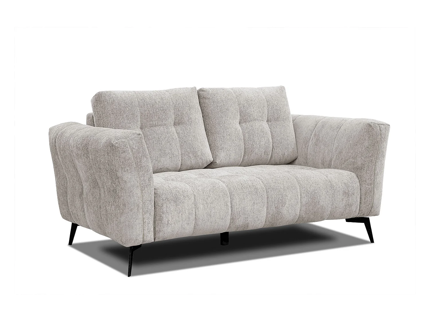 Canapé droit 2 places tissu beige - Kalmer