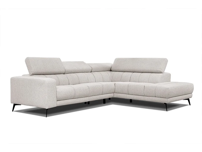MORELLO Ecksofa 5-Sitzer rechts mit verstellbare Kopfstützen, creme