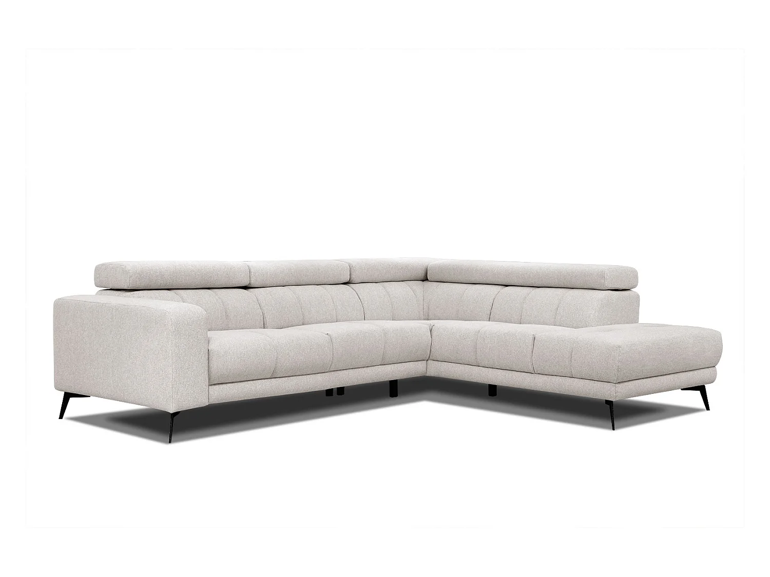 MORELLO Ecksofa 5-Sitzer rechts mit verstellbare Kopfstützen, creme