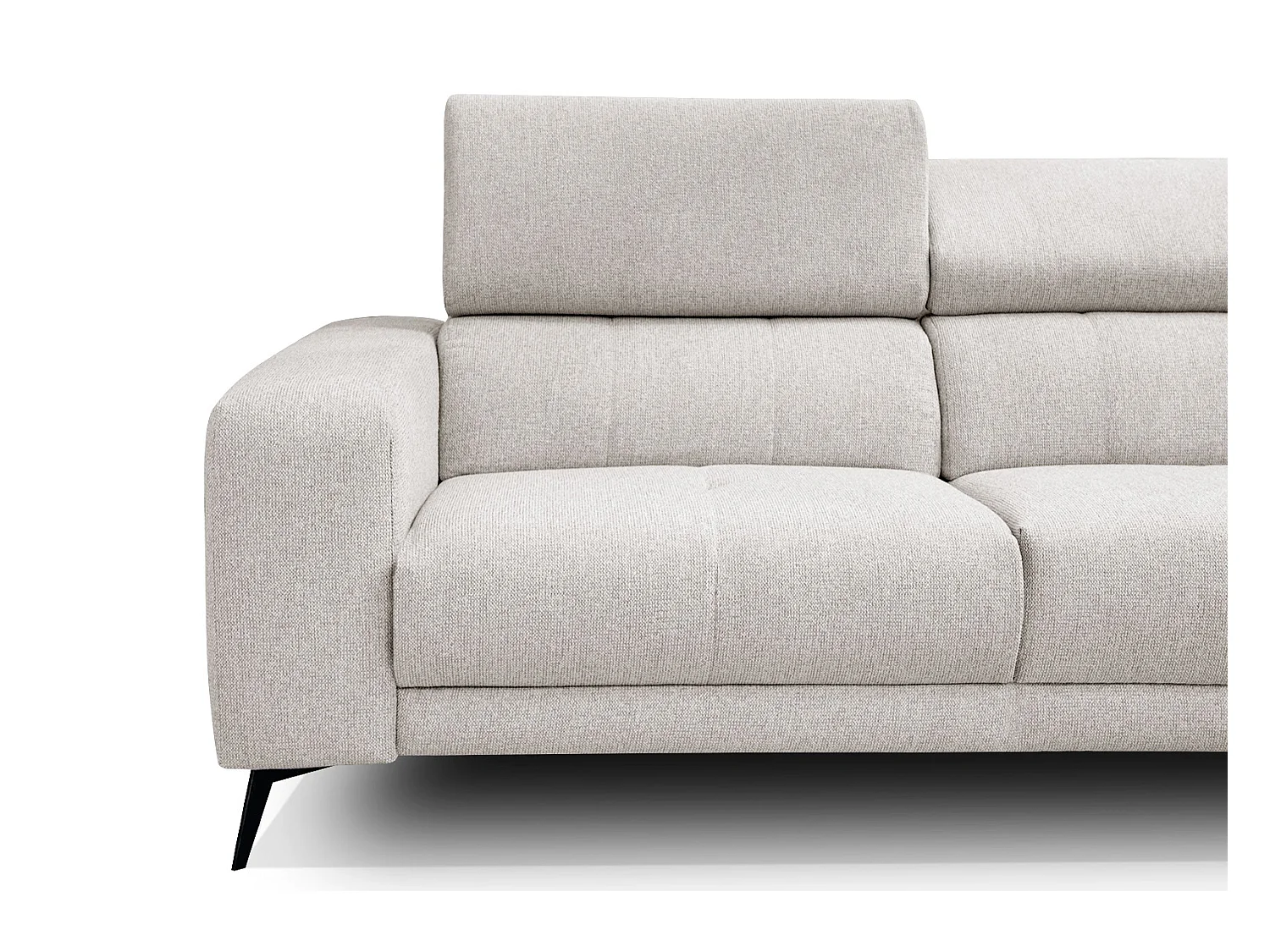 MORELLO Ecksofa 5-Sitzer rechts mit verstellbare Kopfstützen, creme