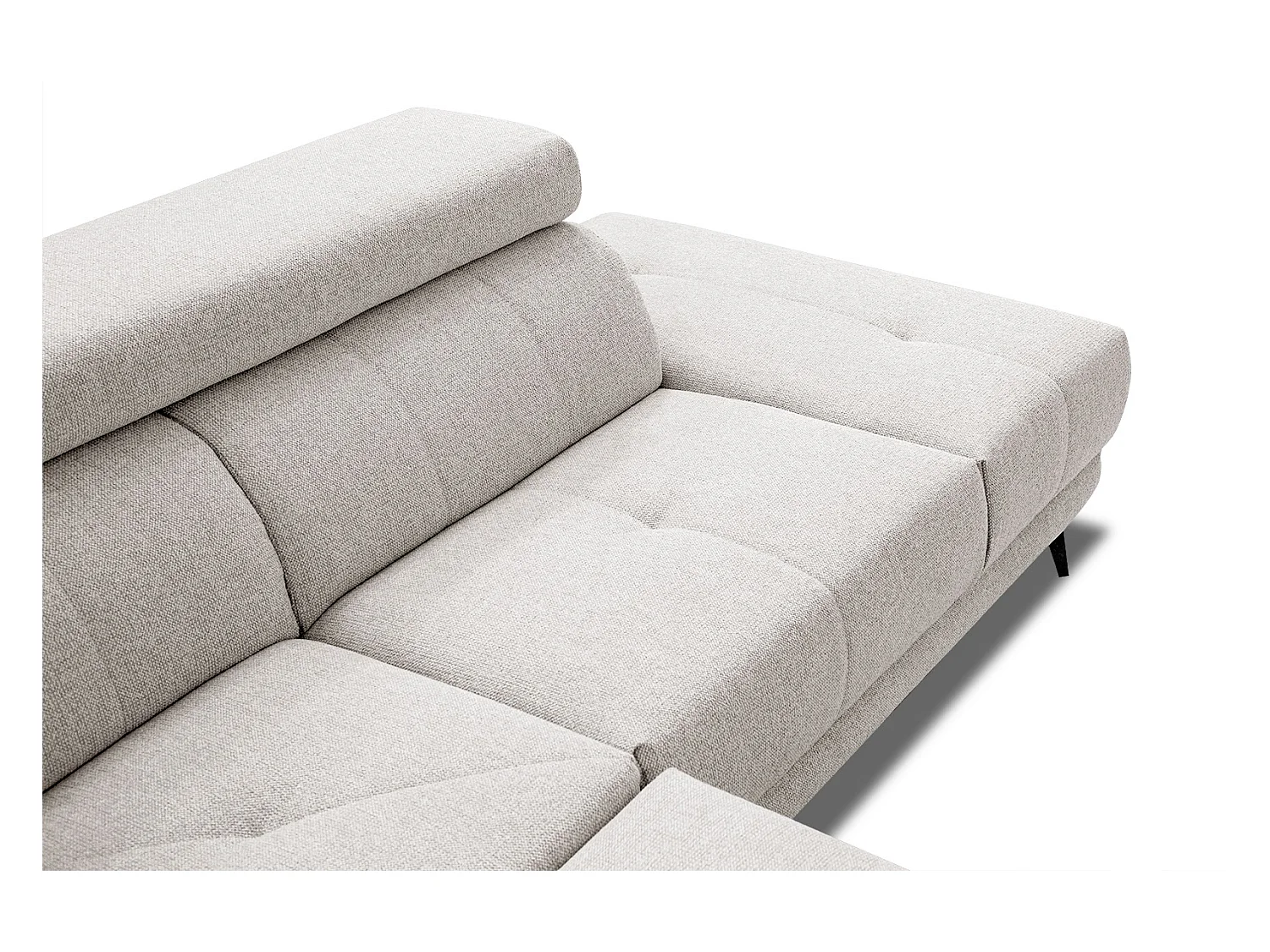 MORELLO Ecksofa 5-Sitzer rechts mit verstellbare Kopfstützen, creme