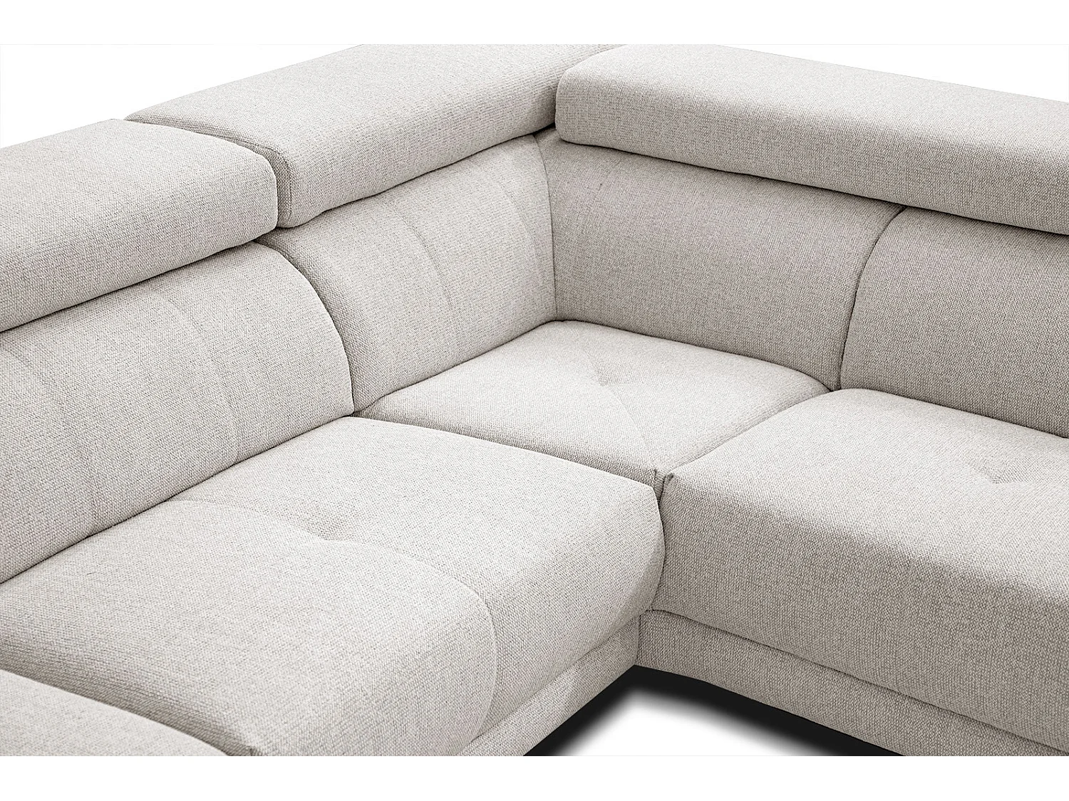 MORELLO Ecksofa 5-Sitzer rechts mit verstellbare Kopfstützen, creme