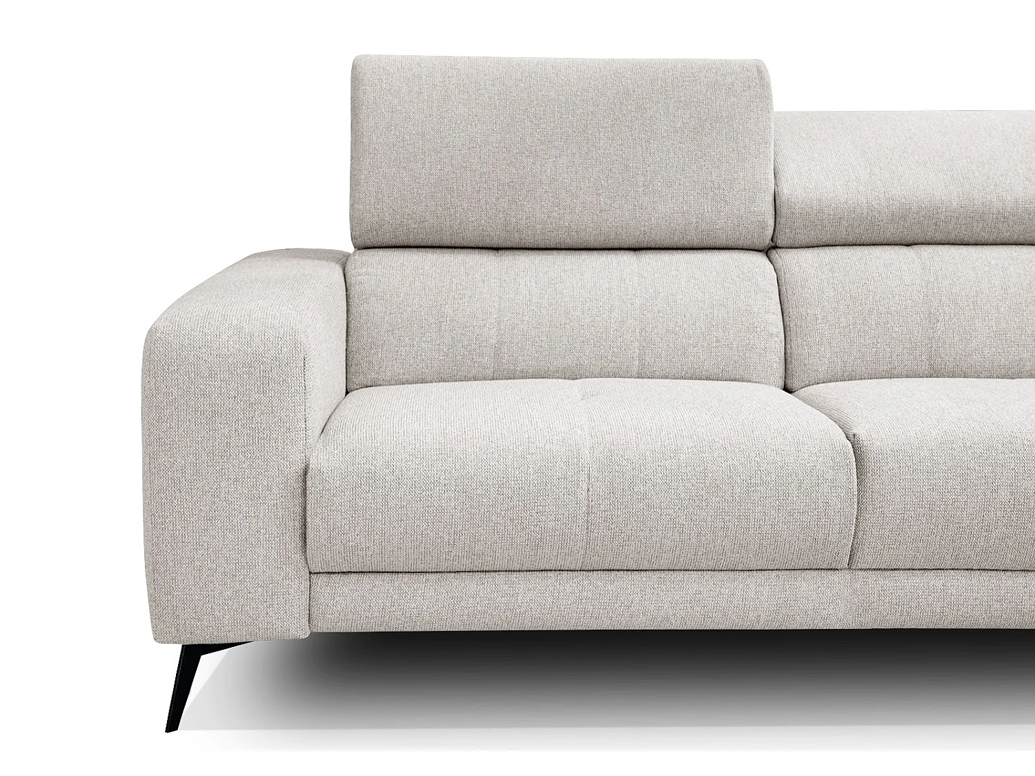 MORELLO Ecksofa 5-Sitzer rechts mit verstellbare Kopfstützen, creme