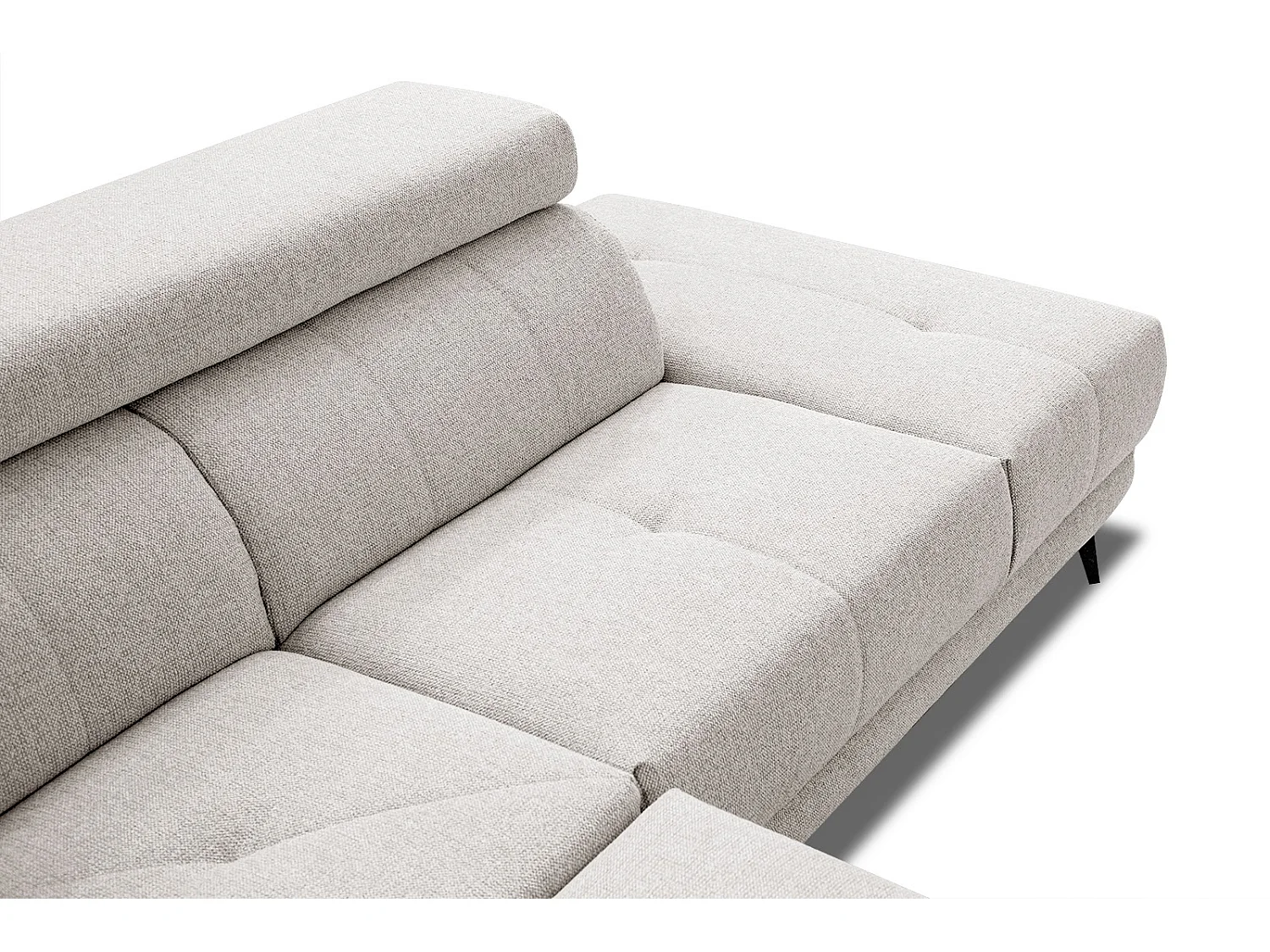 MORELLO Ecksofa 5-Sitzer rechts mit verstellbare Kopfstützen, creme