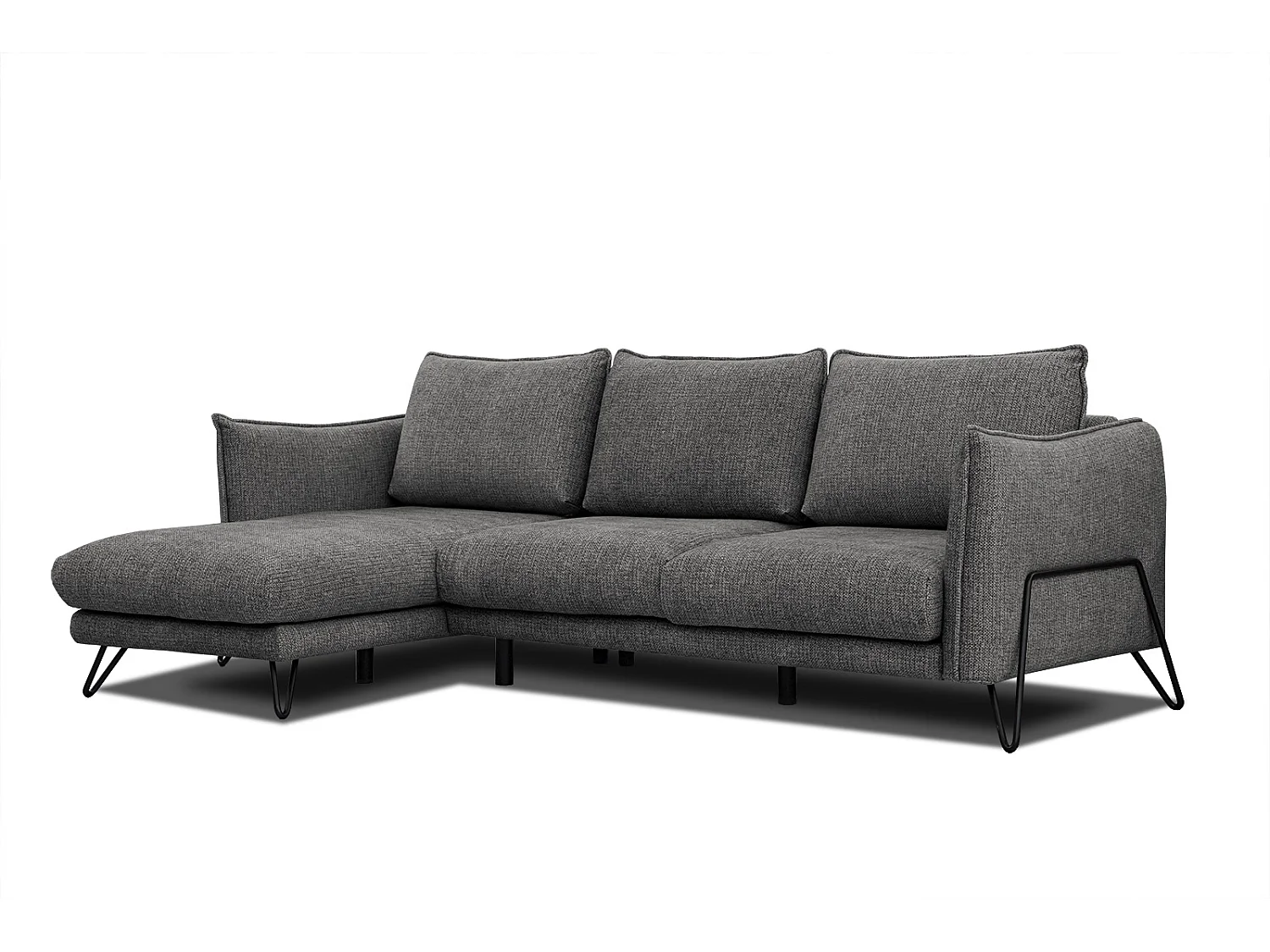 HOSTEN Ecksofa 4-Sitzer links, anthrazit