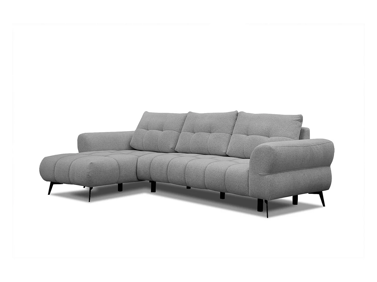Canapé d'angle gauche Salvini 4 places tissu gris moyen