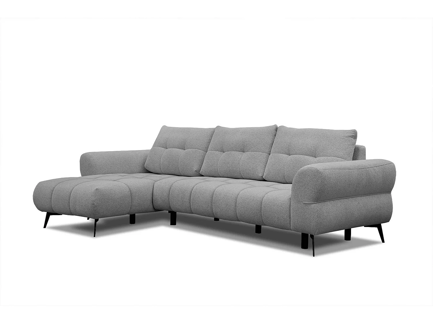 Canapé d'angle gauche Salvini 4 places tissu gris moyen