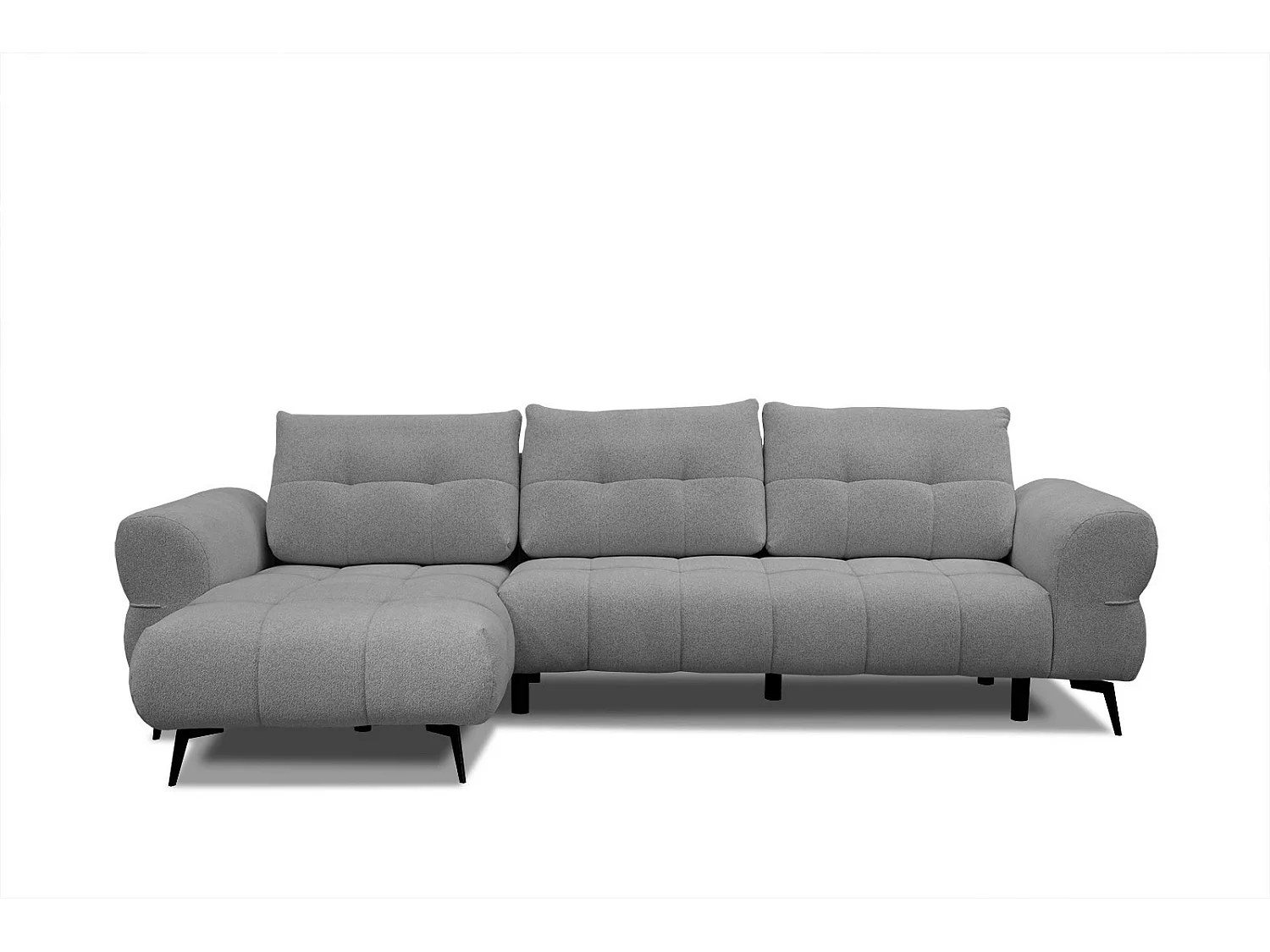 Canapé d'angle gauche Salvini 4 places tissu gris moyen