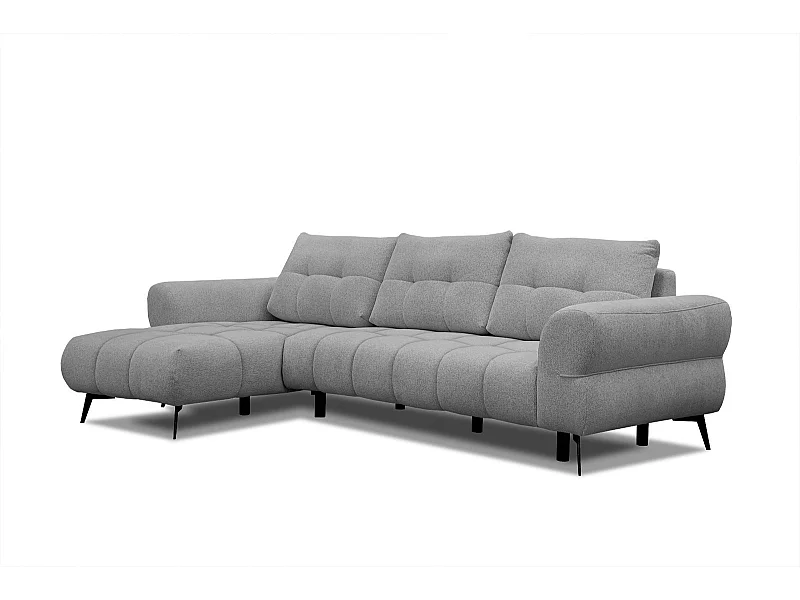 Canapé d'angle gauche Salvini 4 places tissu gris moyen