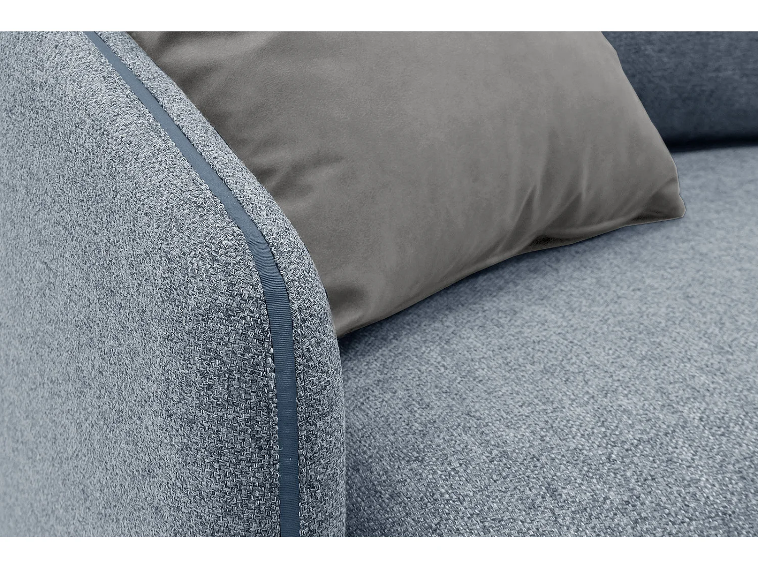 SOGEL Ecksofa 4-Sitzer rechts, hellblau