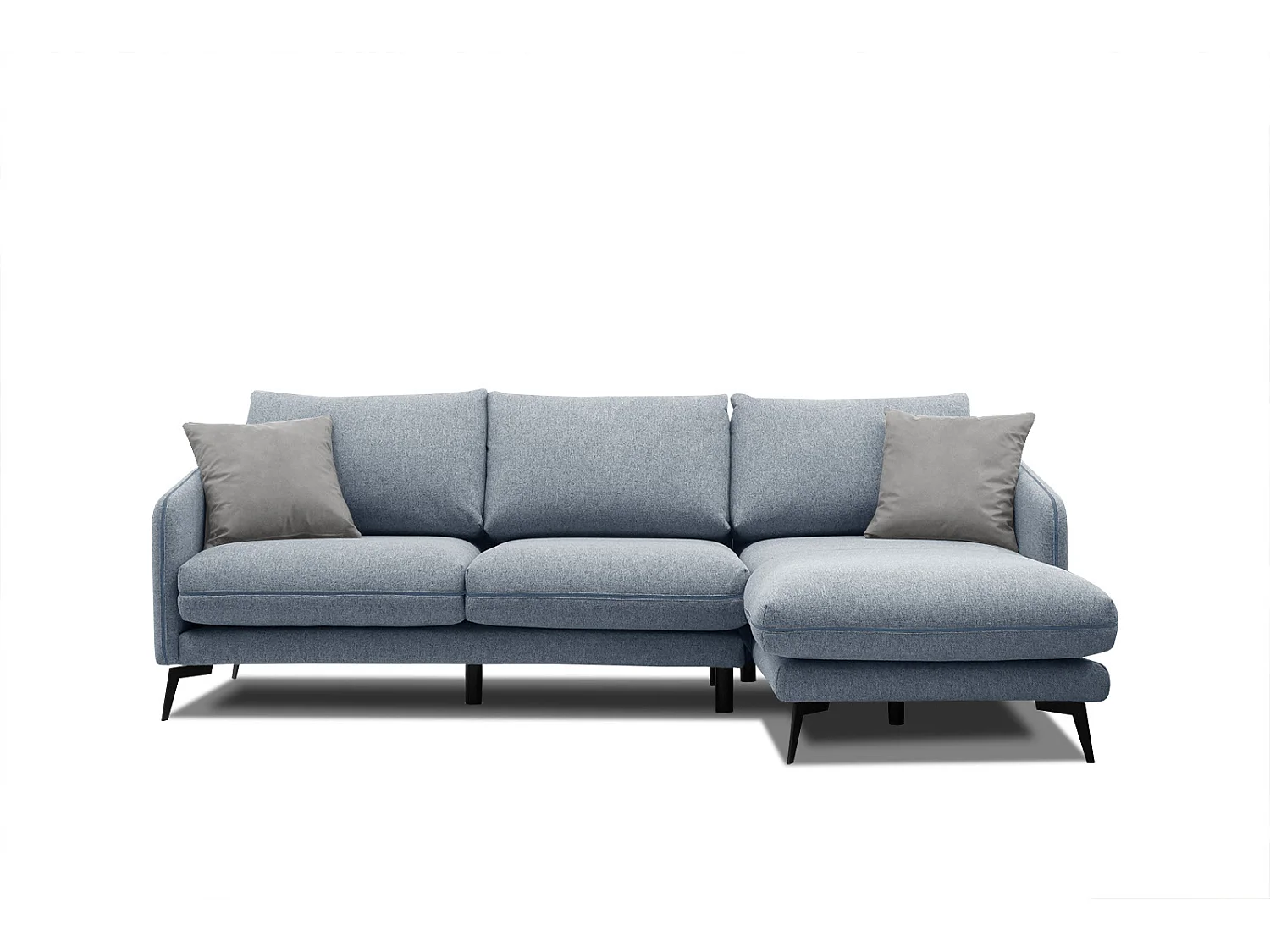 SOGEL Ecksofa 4-Sitzer rechts, hellblau