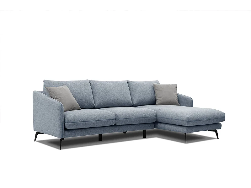 SOGEL Ecksofa 4-Sitzer rechts, hellblau