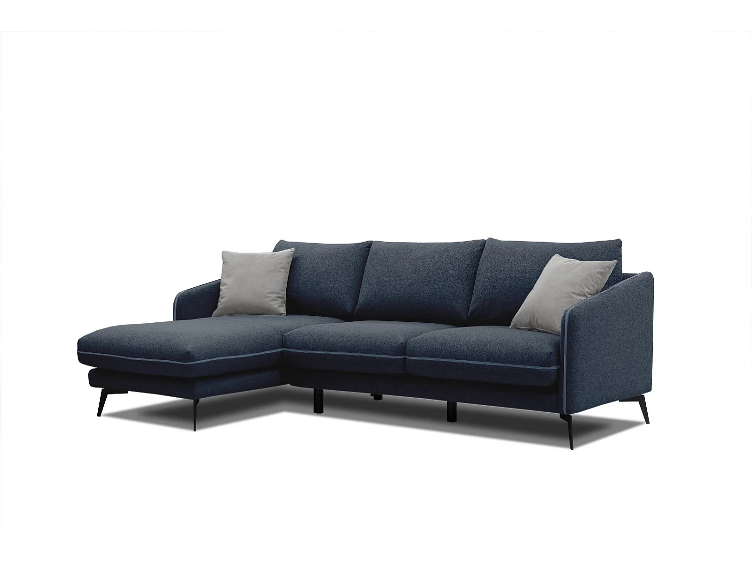 SOGEL Ecksofa 4-Sitzer links, marineblau