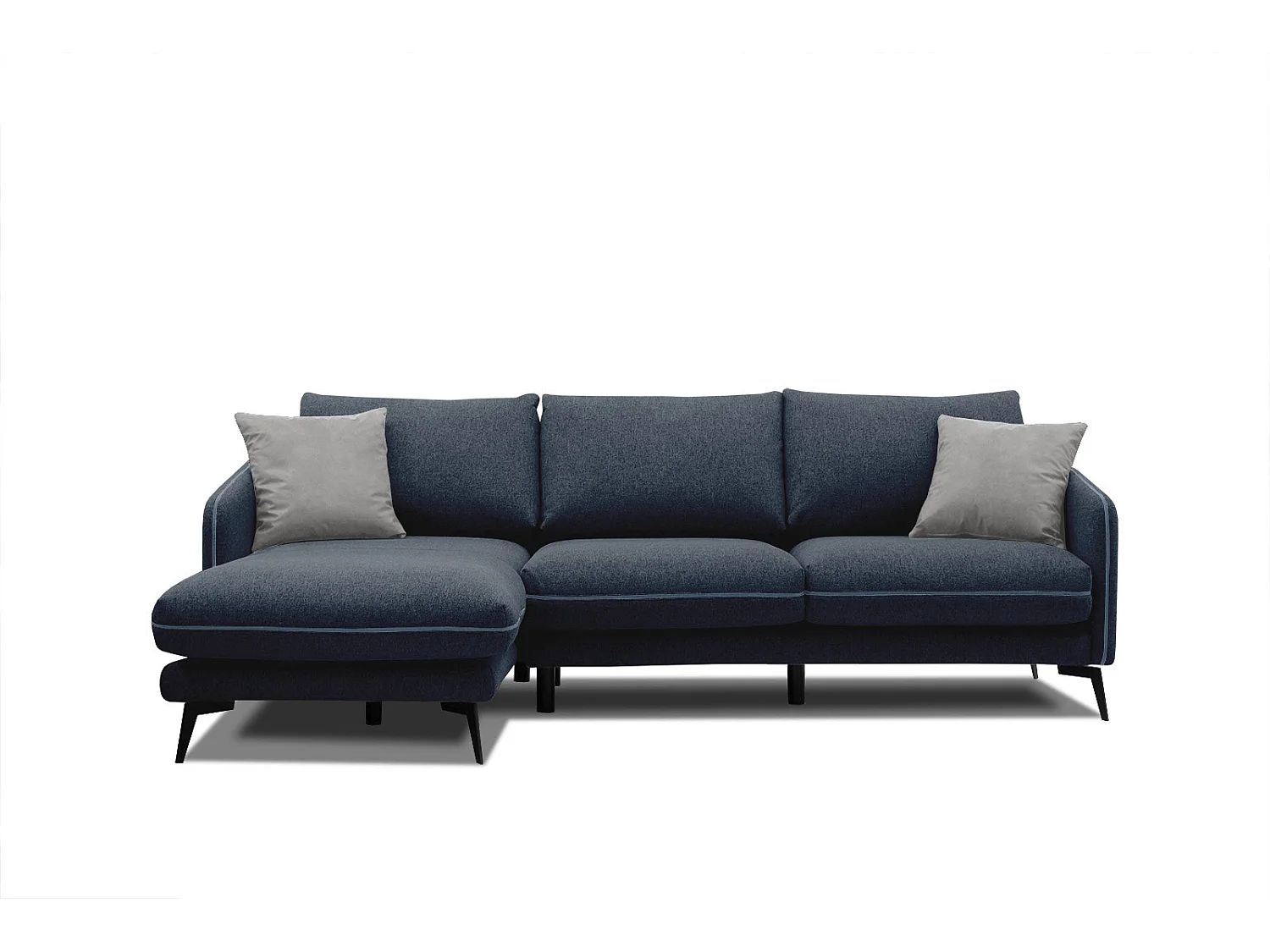 SOGEL Ecksofa 4-Sitzer links, marineblau