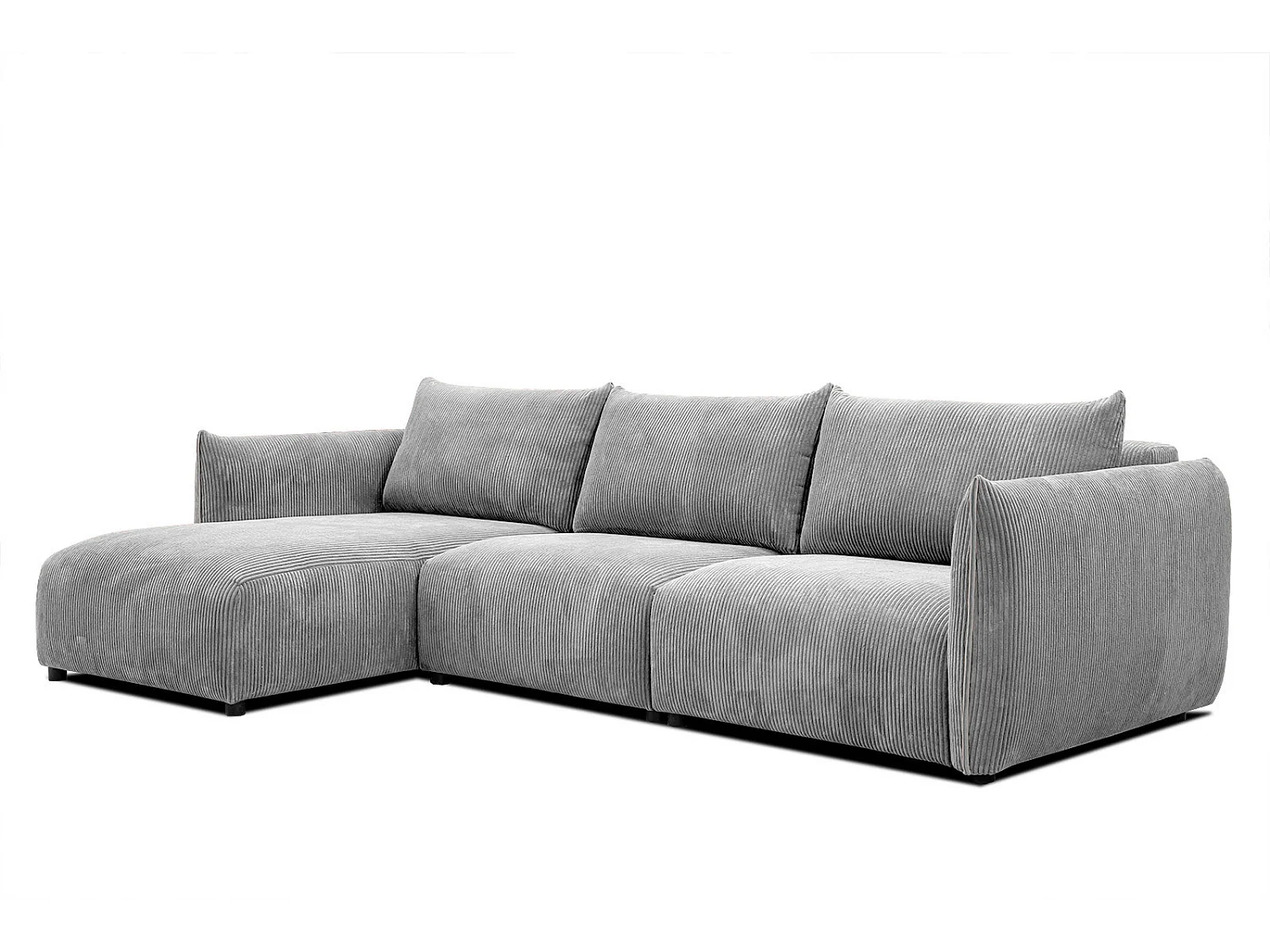 TAUER Ecksofa 5-Sitzer links, hellgrau