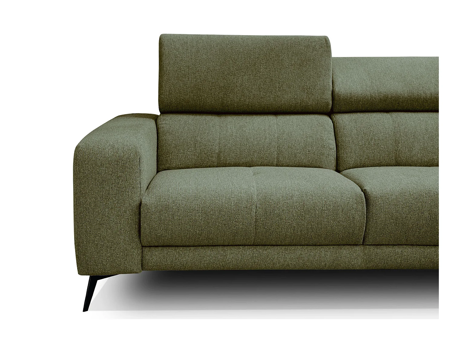 MORELLO Ecksofa 5-Sitzer rechts mit verstellbare Kopfstützen, olive