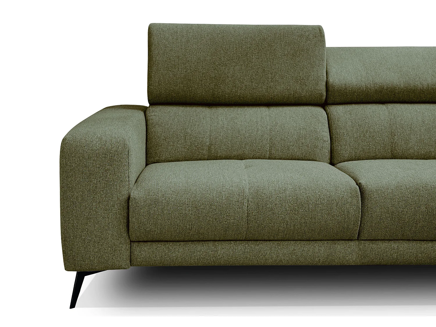 MORELLO Ecksofa 5-Sitzer rechts mit verstellbare Kopfstützen, olive