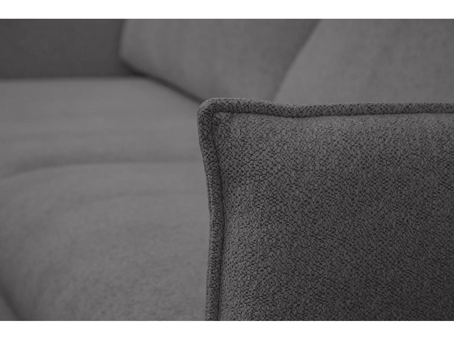 Canapé droit XXL 3 places tissu gris - HOSTEN