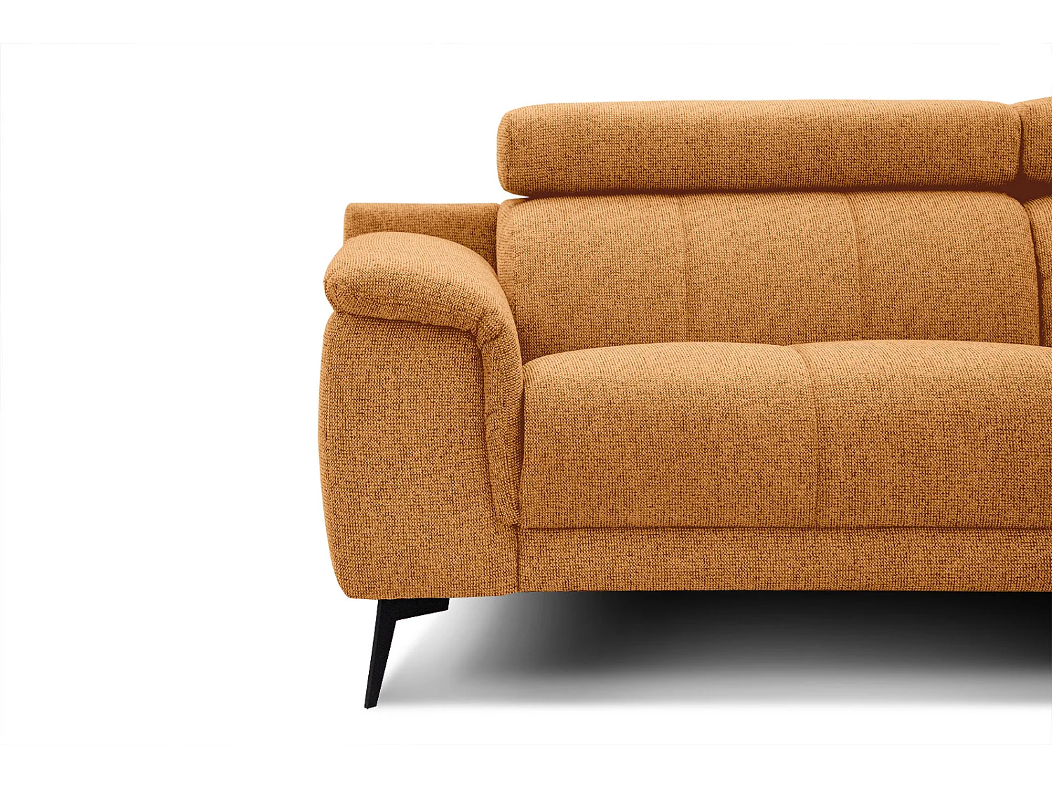 FIERO Ecksofa 5-Sitzer rechts mit verstellbare Kopfstützen, orange