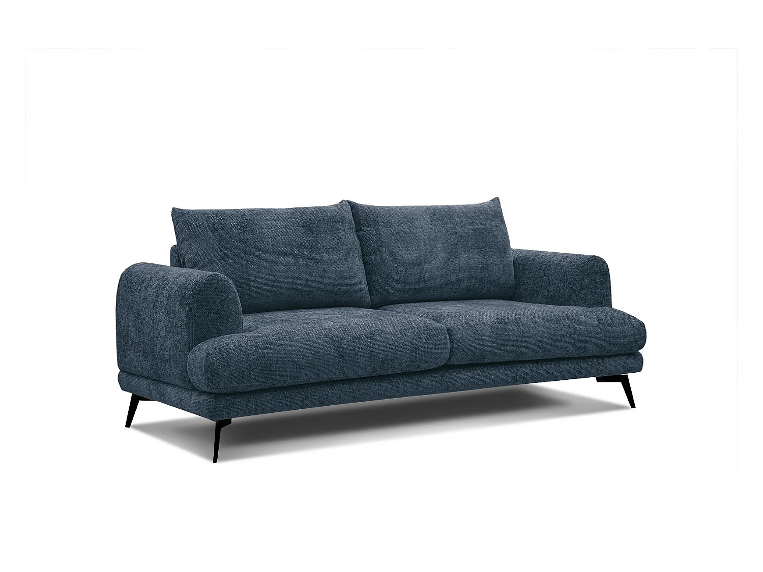 Canapé droit Adria 3 places tissu bleu marine