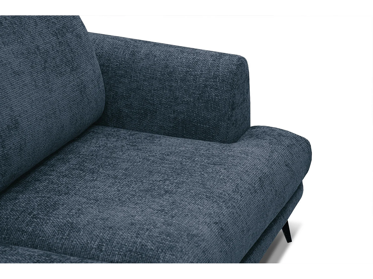 Canapé droit Adria 3 places tissu bleu marine