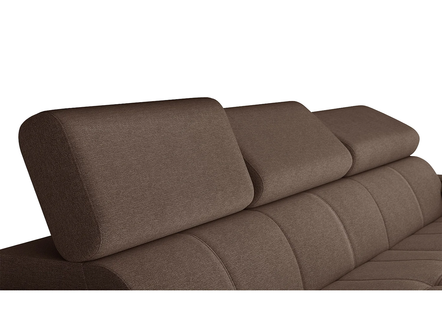 TAUNUS Ecksofa 4-Sitzer rechts mit verstellbare Kopfstützen, braun