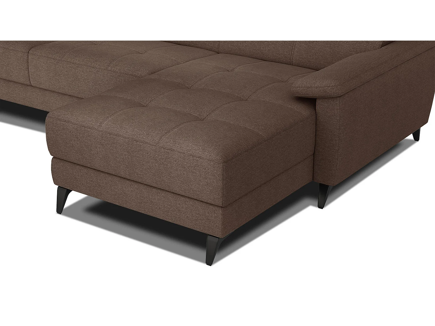 TAUNUS Ecksofa 4-Sitzer rechts mit verstellbare Kopfstützen, braun