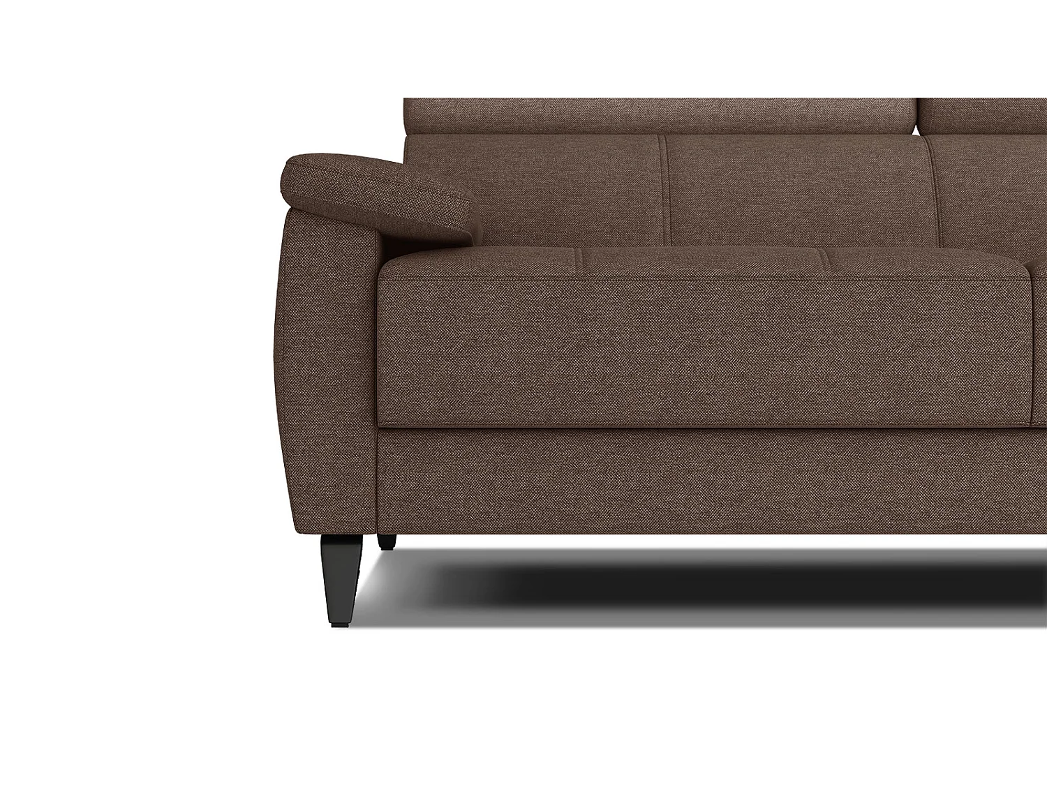 TAUNUS Ecksofa 4-Sitzer rechts mit verstellbare Kopfstützen, braun