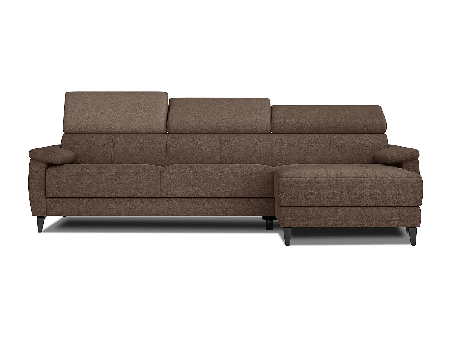 TAUNUS Ecksofa 4-Sitzer rechts mit verstellbare Kopfstützen, braun